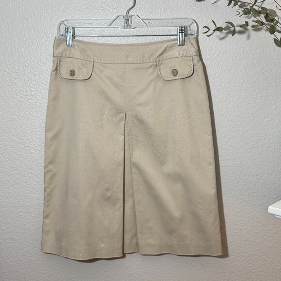 Brooks Brothers Khaki Midi Skirt Size 6 - Picture 1 of 6